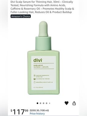 divi Scalp Serum, Revitalize + Detoxify NIB